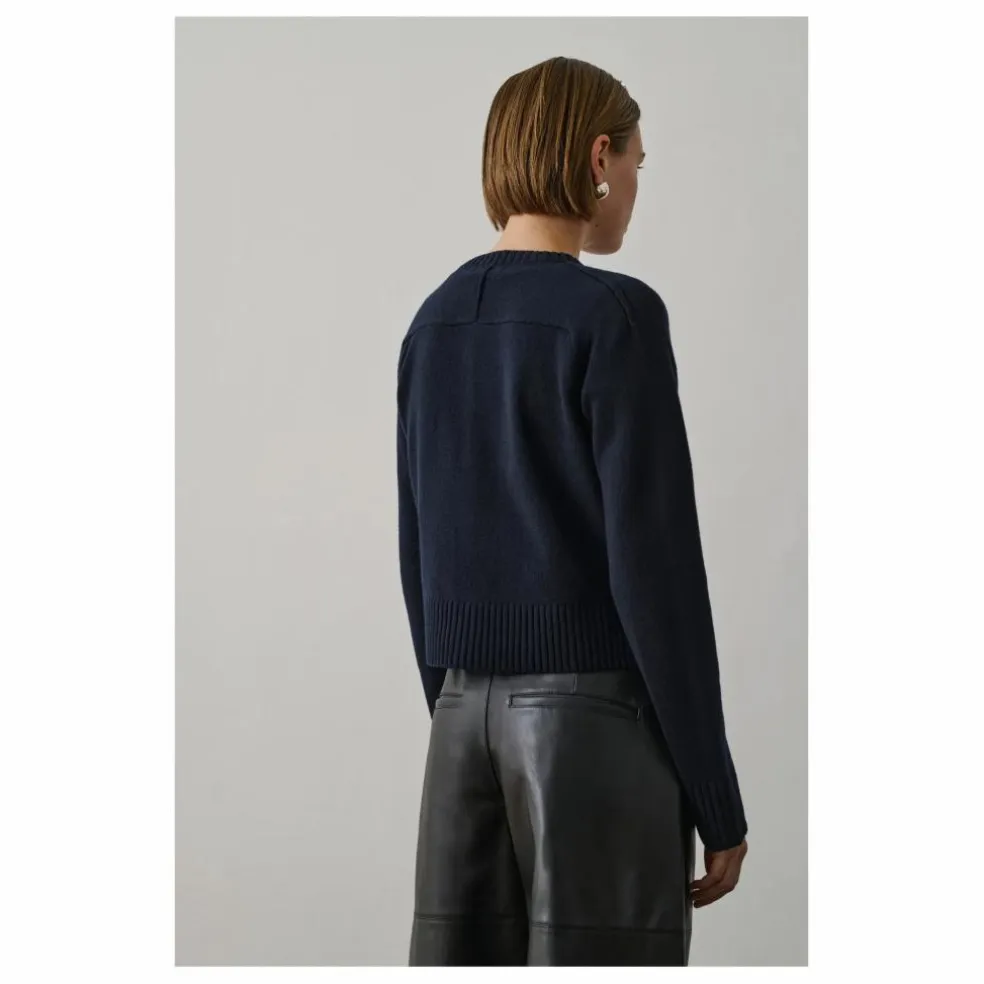 Cardigan Virginia Laine Mérinos | Bleu marine