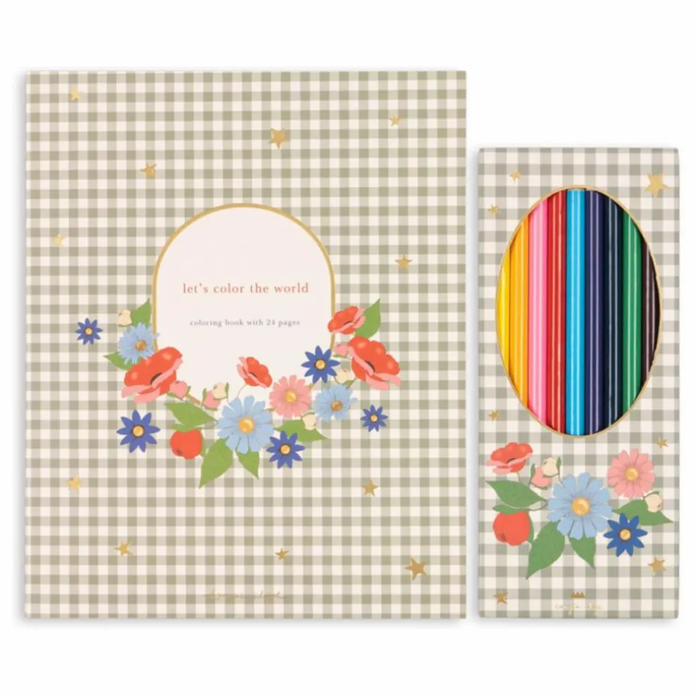 Carnet de coloriage et ses 6 crayons de couleurs | Sauge