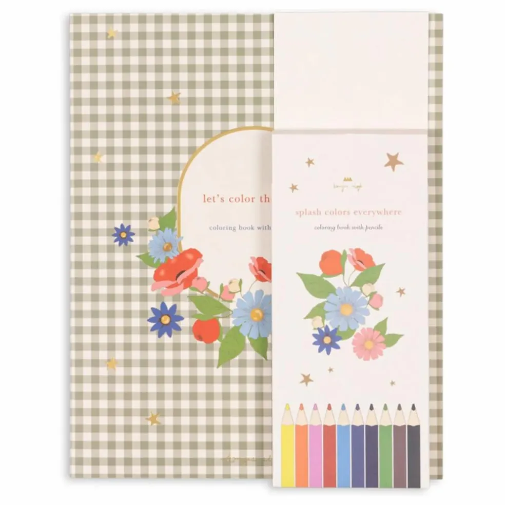 Carnet de coloriage et ses 6 crayons de couleurs | Sauge