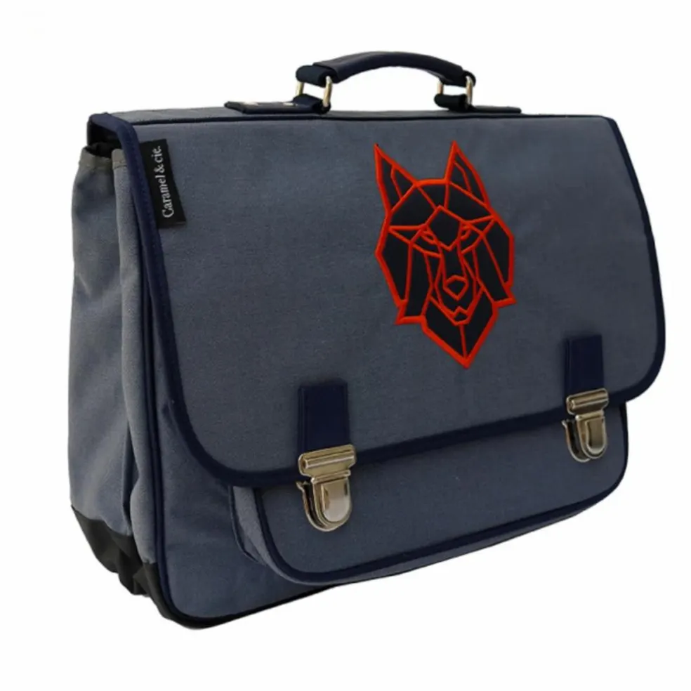Cartable Loup | Bleu jean