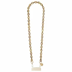Chaine Longue Cassy Ecailles 120 cm | Marron