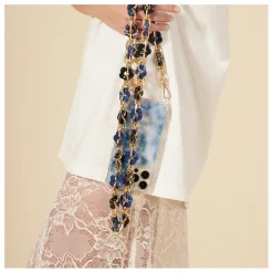 Chaine Longue Cassy Fleurs 120 cm | Bleu