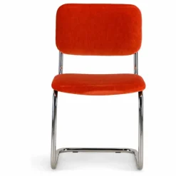 Chaise Classica en velours de mohair | Rouge vermillon