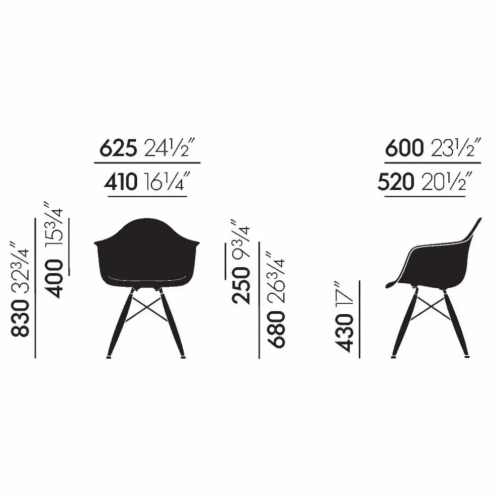 Chaise DAW - piétement érable - Charles & Ray Eames | Jaune citron