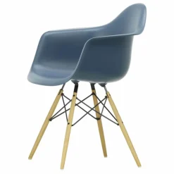 Chaise DAW - piétement érable - Charles & Ray Eames | Bleu de mer