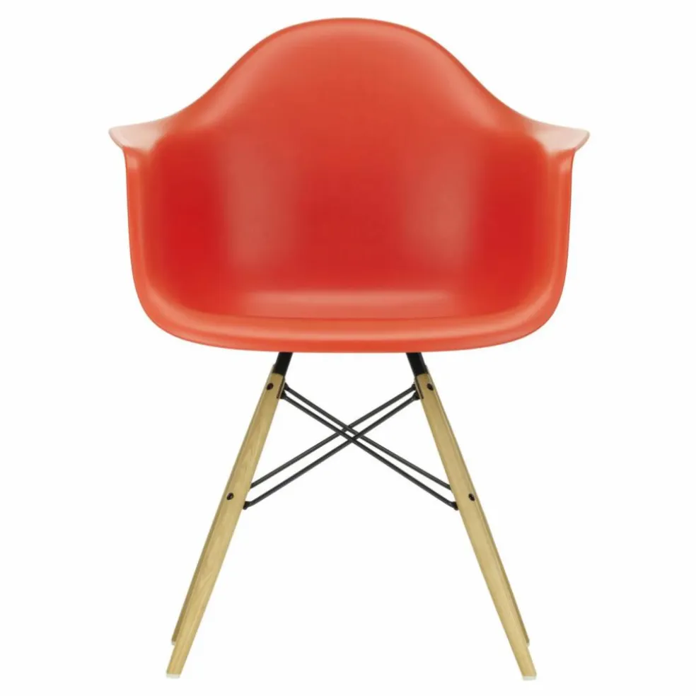 Chaise DAW - piétement érable - Charles & Ray Eames | Rouge coquelicot