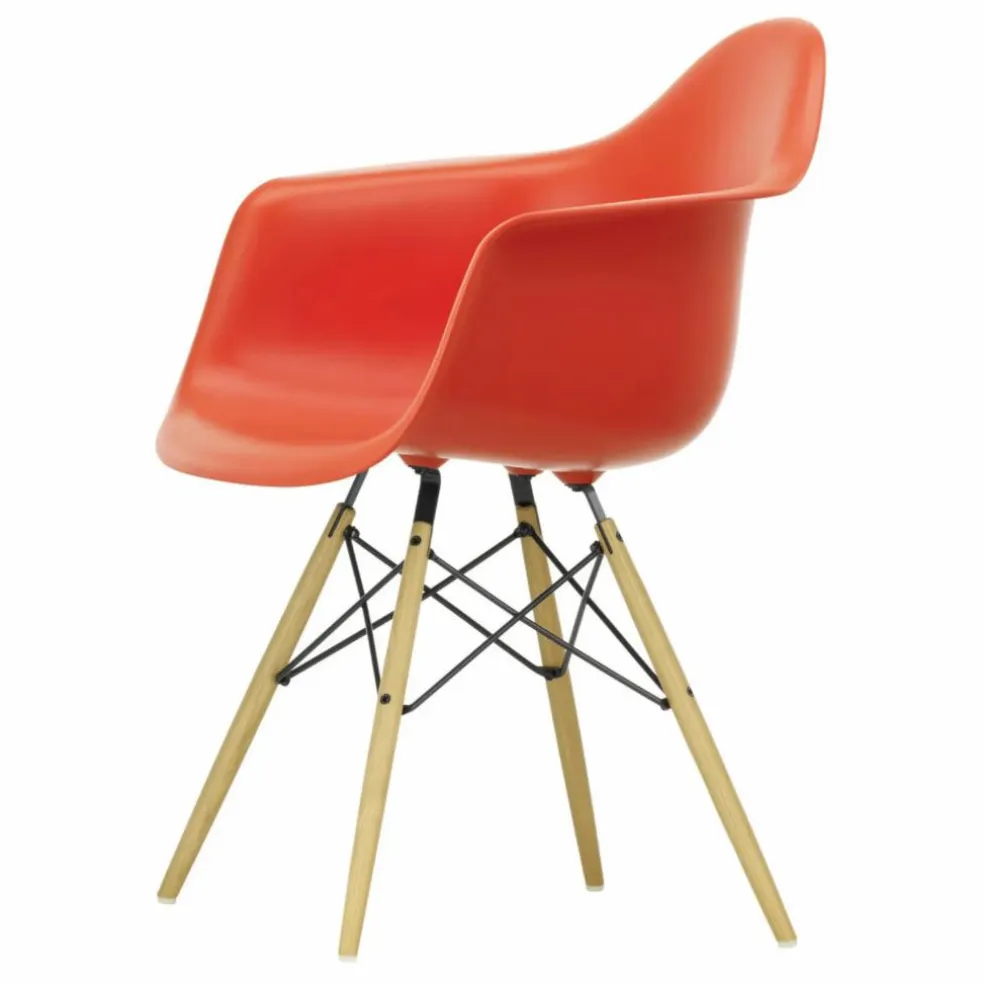 Chaise DAW - piétement érable - Charles & Ray Eames | Rouge coquelicot