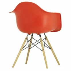 Chaise DAW - piétement érable - Charles & Ray Eames | Rouge coquelicot