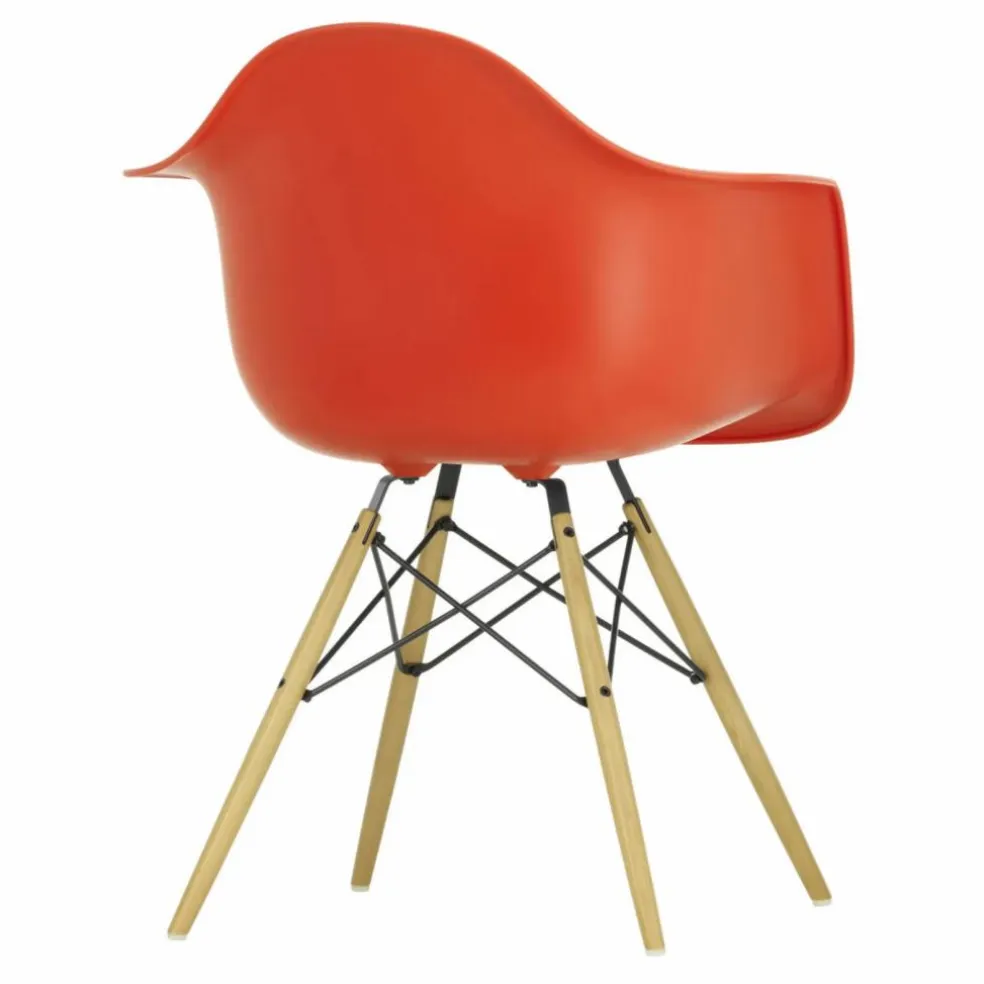 Chaise DAW - piétement érable - Charles & Ray Eames | Rouge coquelicot