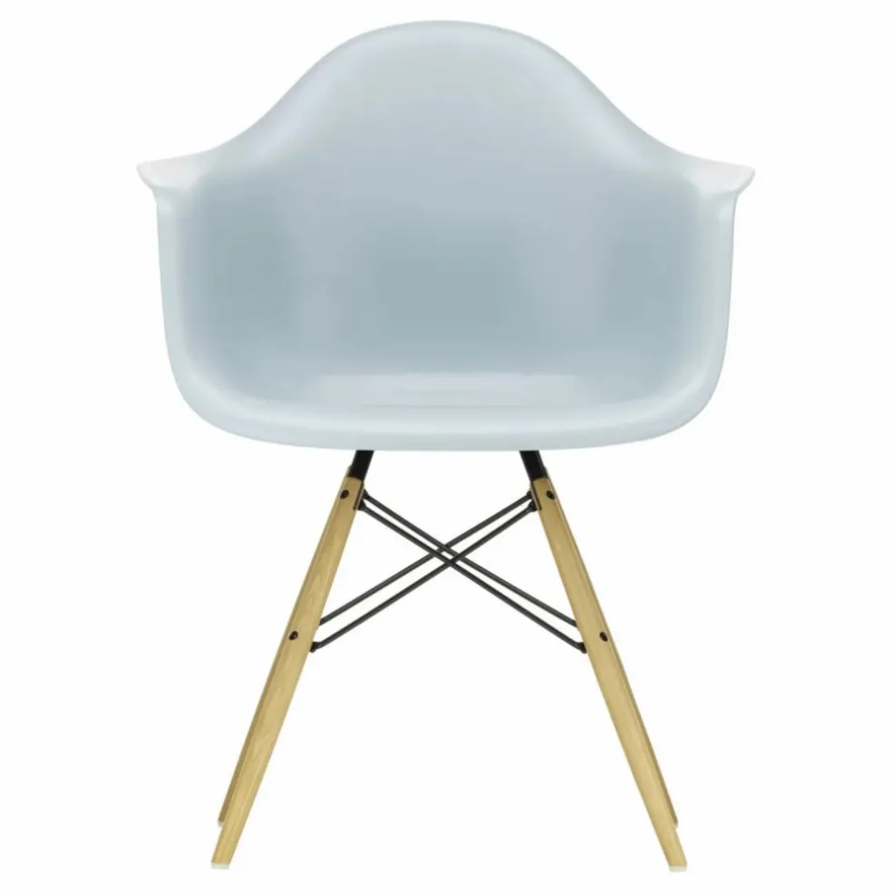 Chaise DAW - piétement érable - Charles & Ray Eames | Gris bleuté