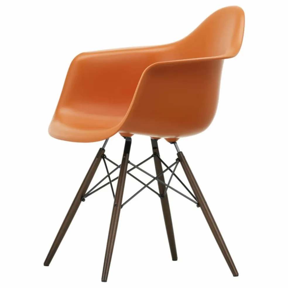 Chaise DAW - piétement érable - Charles & Ray Eames | Orange Rouille