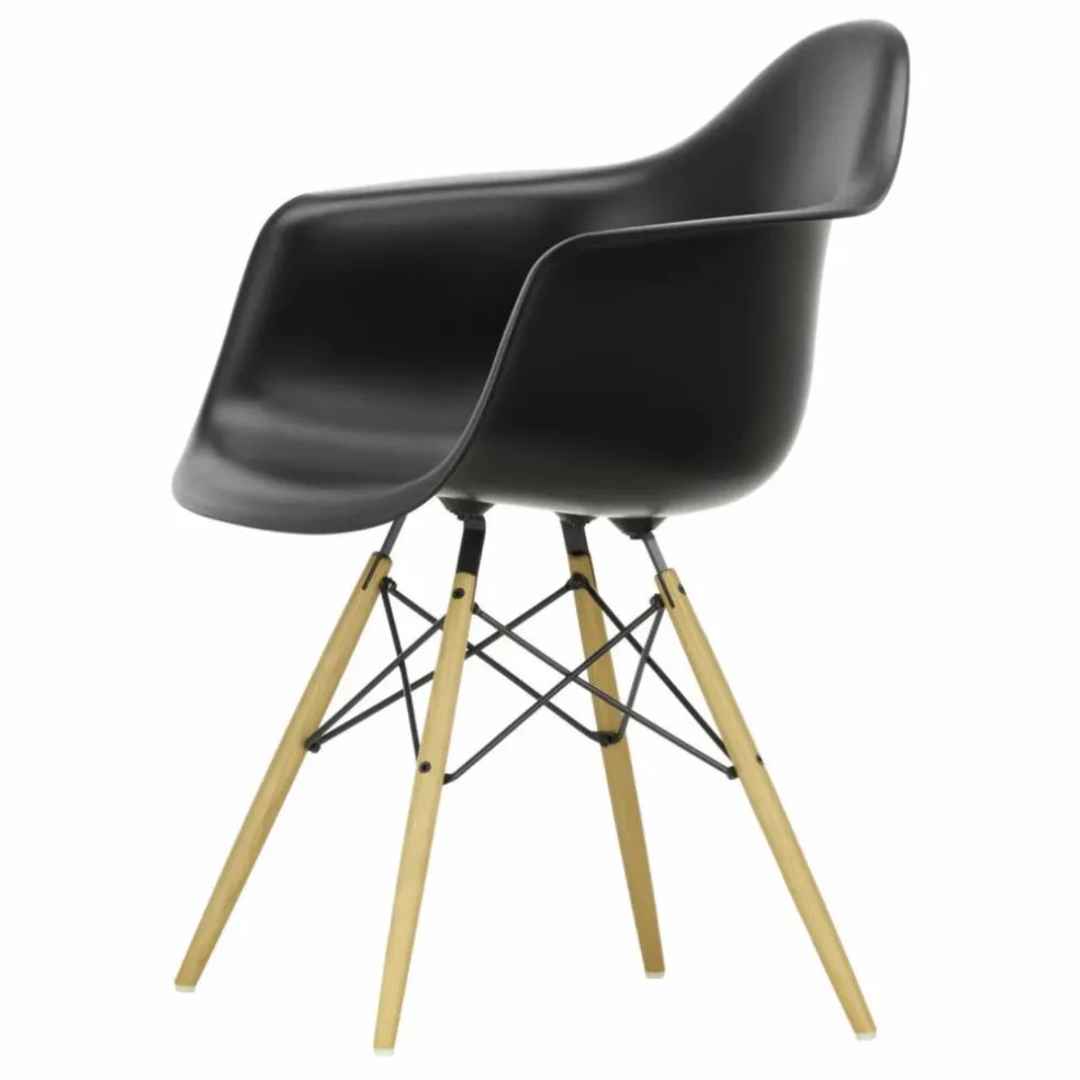 Chaise DAW - piétement érable - Charles & Ray Eames | Noir
