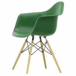 Chaise DAW - piétement érable - Charles & Ray Eames | Vert émeraude