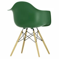 Chaise DAW - piétement érable - Charles & Ray Eames | Vert émeraude