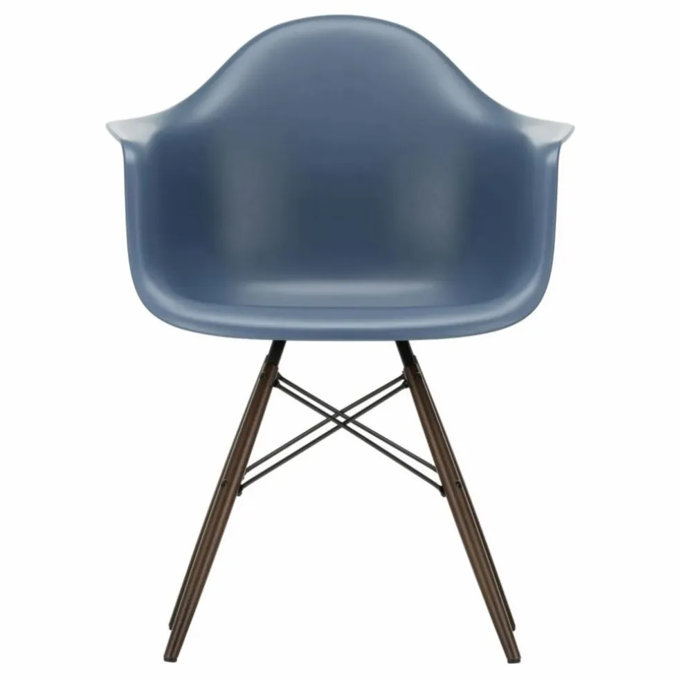Chaise DAW - piétement érable - Charles & Ray Eames | Bleu de mer