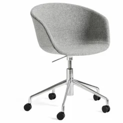 Chaise de bureau AAC53, piétement chromé | Gris clair