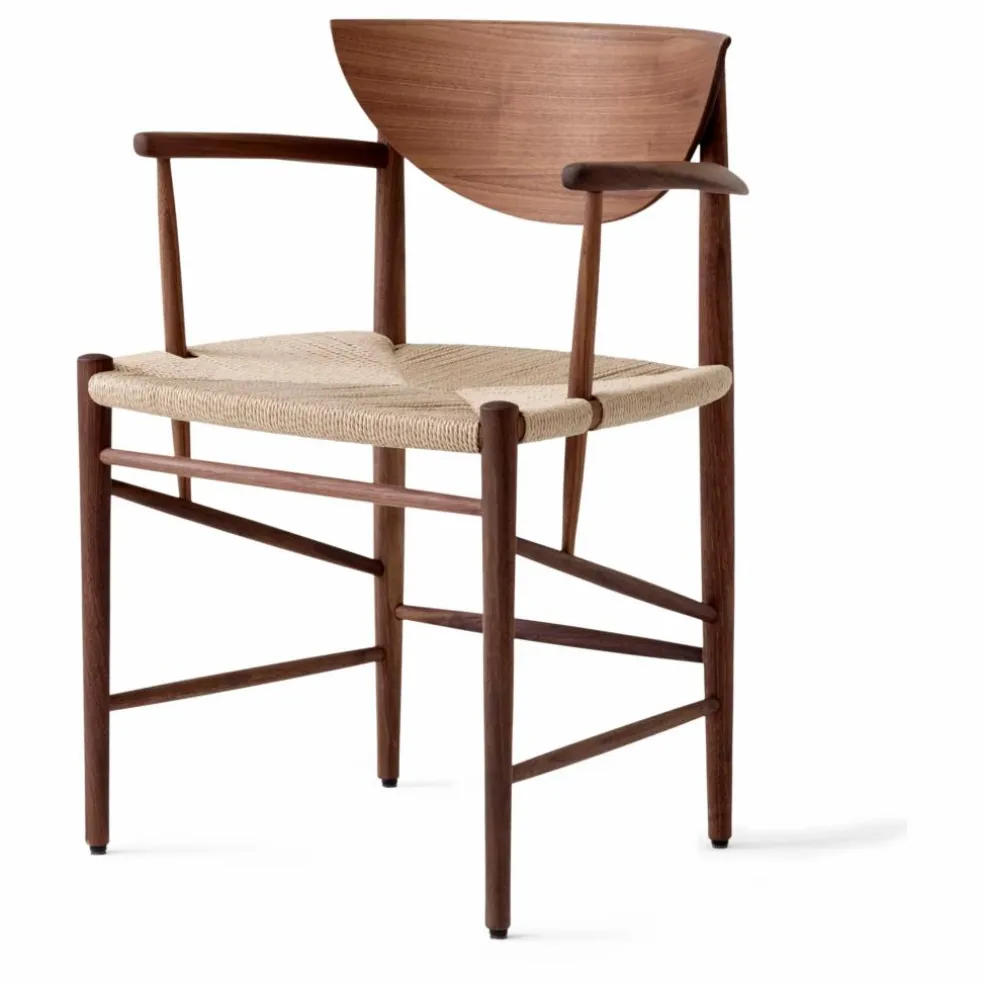 Chaise Drawn HM4 en bois avec accoudoirs | Noyer