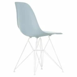 Chaise DSR Plastic - piètement blanc epoxy - Charles & Ray Eames | Gris bleuté