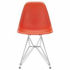 Chaise DSR Plastic - piètement Chromé - Charles & Ray Eames | Rouge coquelicot