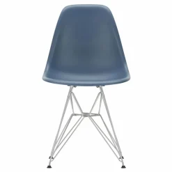 Chaise DSR Plastic - piètement Chromé - Charles & Ray Eames | Bleu de mer