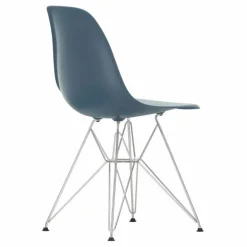 Chaise DSR Plastic - piètement Chromé - Charles & Ray Eames | Bleu de mer