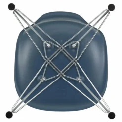 Chaise DSR Plastic - piètement Chromé - Charles & Ray Eames | Bleu de mer