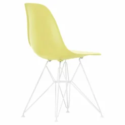 Chaise DSR Plastic - piètement blanc epoxy - Charles & Ray Eames | Jaune citron