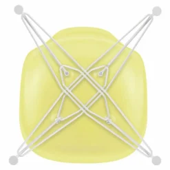 Chaise DSR Plastic - piètement blanc epoxy - Charles & Ray Eames | Jaune citron