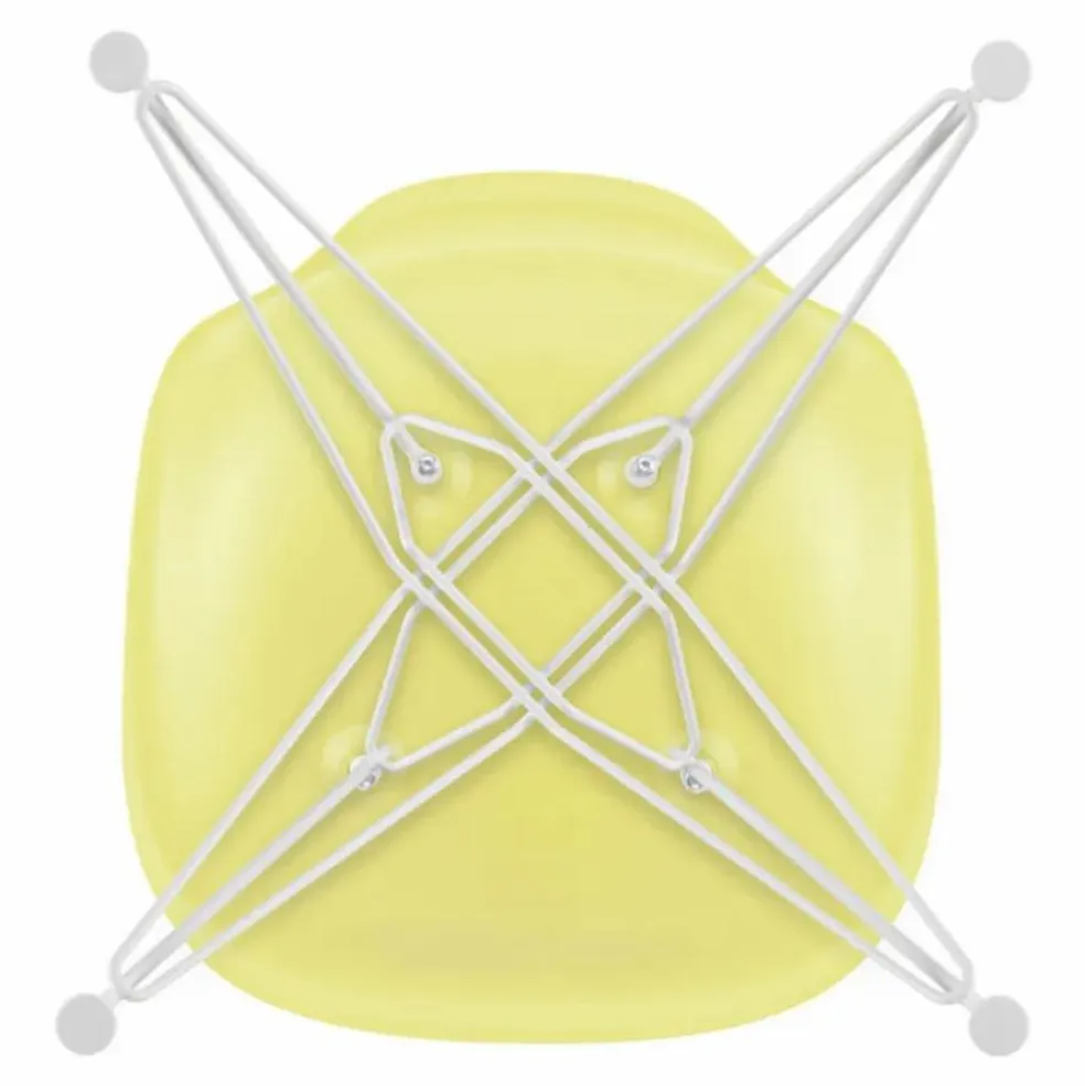 Chaise DSR Plastic - piètement blanc epoxy - Charles & Ray Eames | Jaune citron
