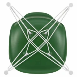 Chaise DSR Plastic - piètement blanc epoxy - Charles & Ray Eames | Vert émeraude
