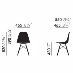 Chaise DSR Plastic - piètement blanc epoxy - Charles & Ray Eames | Vert émeraude