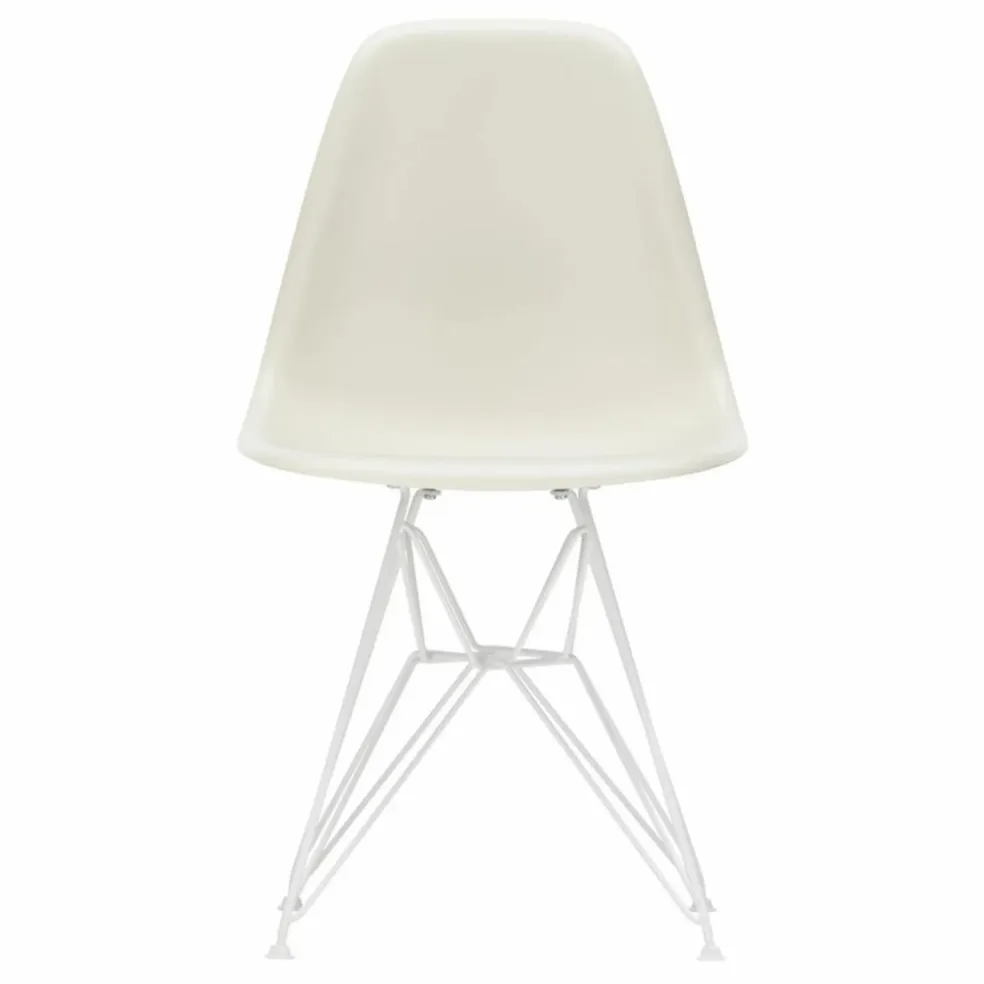 Chaise DSR Plastic - piètement blanc epoxy - Charles & Ray Eames | Gris galet