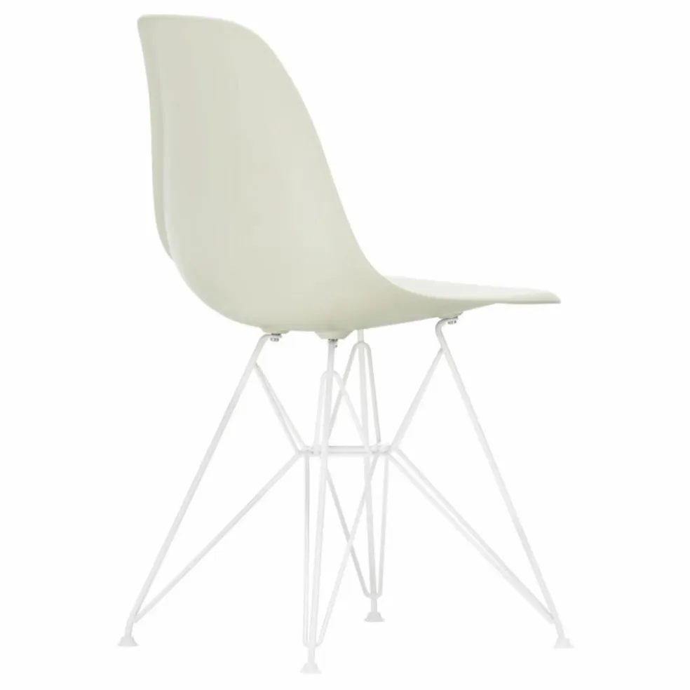 Chaise DSR Plastic - piètement blanc epoxy - Charles & Ray Eames | Gris galet