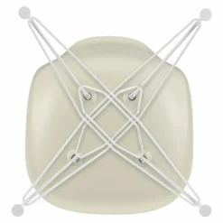 Chaise DSR Plastic - piètement blanc epoxy - Charles & Ray Eames | Gris galet
