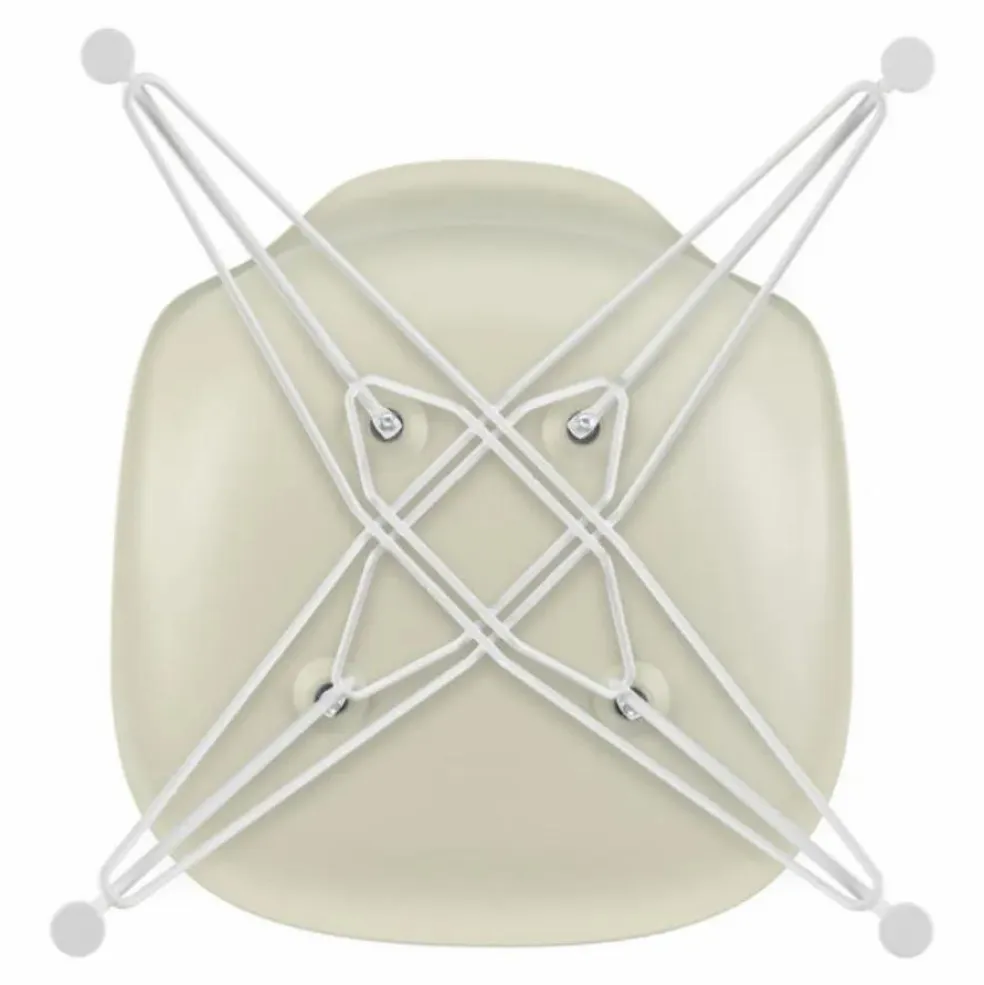 Chaise DSR Plastic - piètement blanc epoxy - Charles & Ray Eames | Gris galet