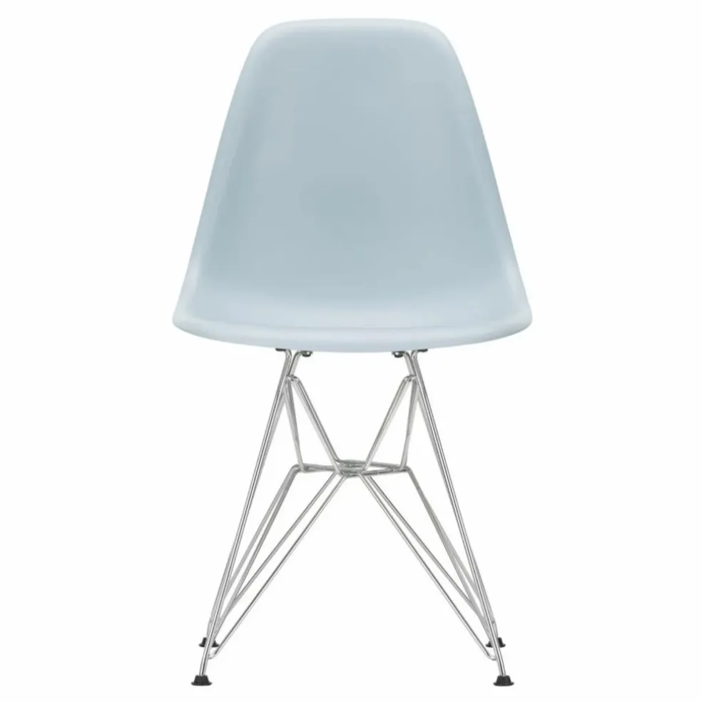 Chaise DSR Plastic - piètement Chromé - Charles & Ray Eames | Gris bleuté
