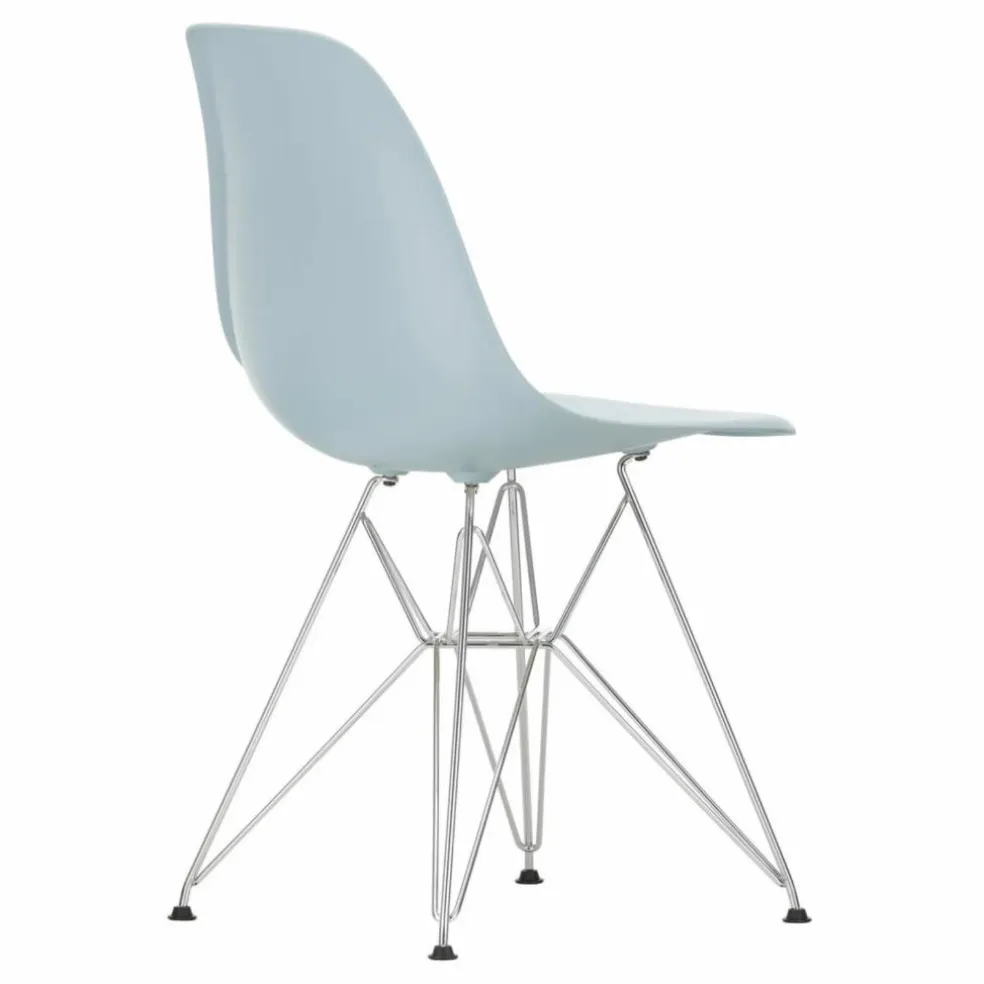 Chaise DSR Plastic - piètement Chromé - Charles & Ray Eames | Gris bleuté