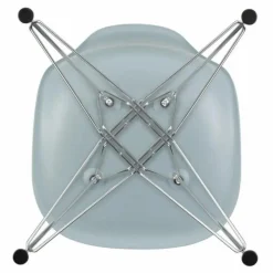 Chaise DSR Plastic - piètement Chromé - Charles & Ray Eames | Gris bleuté