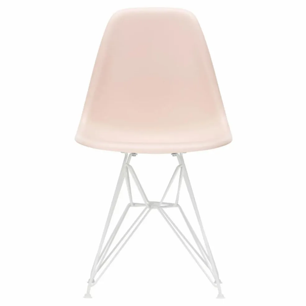 Chaise DSR Plastic - piètement blanc epoxy - Charles & Ray Eames | Rose tendre