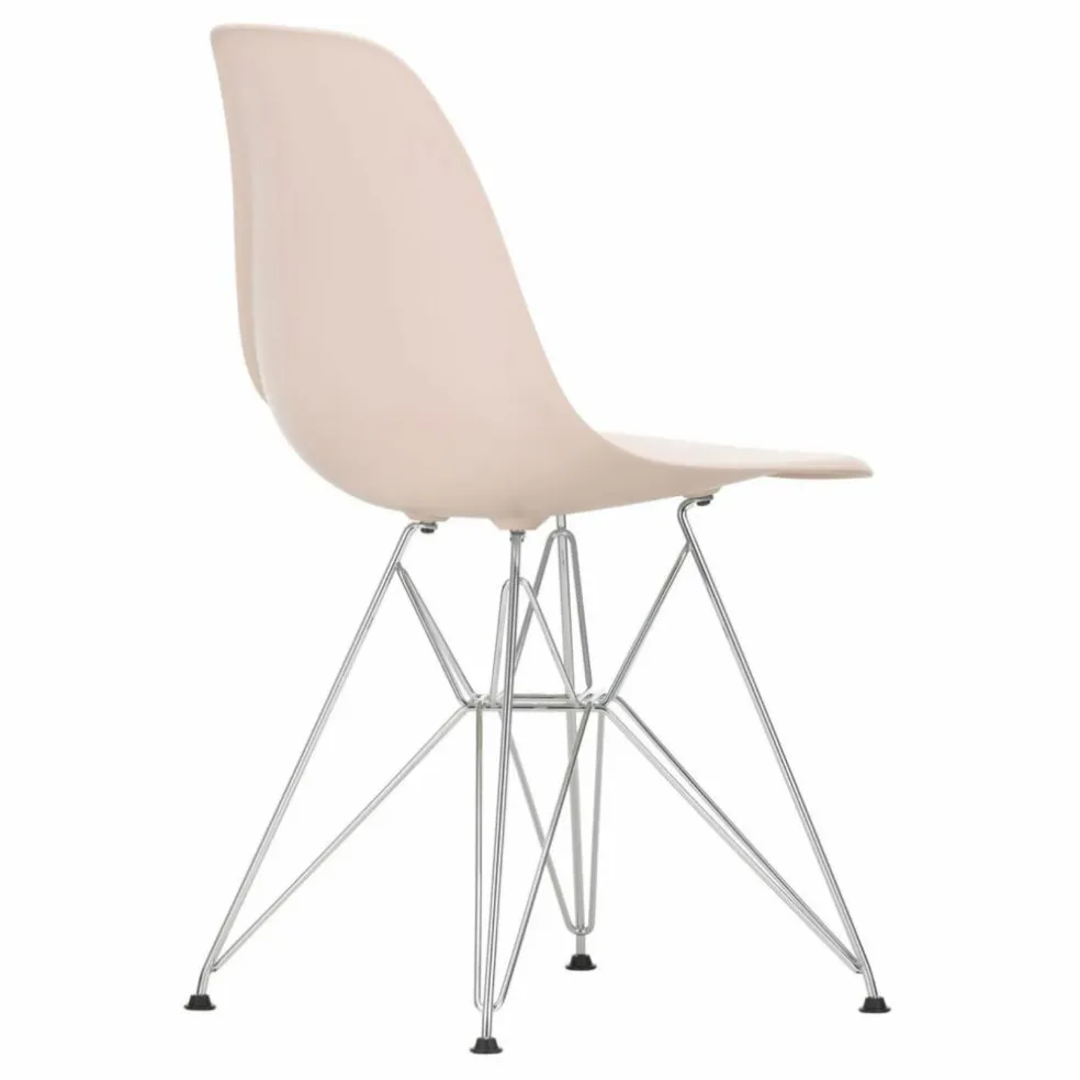 Chaise DSR Plastic - piètement Chromé - Charles & Ray Eames | Rose tendre