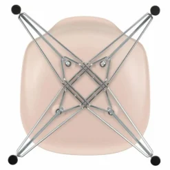 Chaise DSR Plastic - piètement Chromé - Charles & Ray Eames | Rose tendre