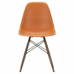 Chaise DSW plastic - piètement érable - Charles & Ray Eames | Orange Rouille