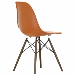 Chaise DSW plastic - piètement érable - Charles & Ray Eames | Orange Rouille