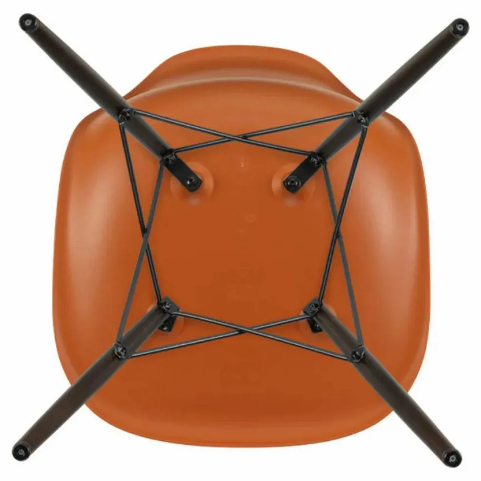 Chaise DSW plastic - piètement érable - Charles & Ray Eames | Orange Rouille
