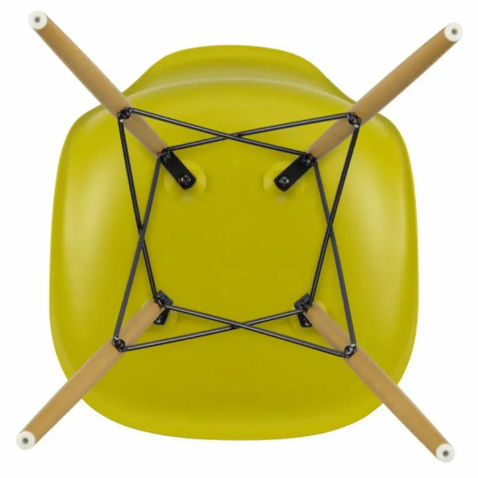 Chaise DSW plastic - piètement érable - Charles & Ray Eames | Jaune moutarde
