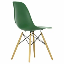 Chaise DSW plastic - piètement érable - Charles & Ray Eames | Vert émeraude