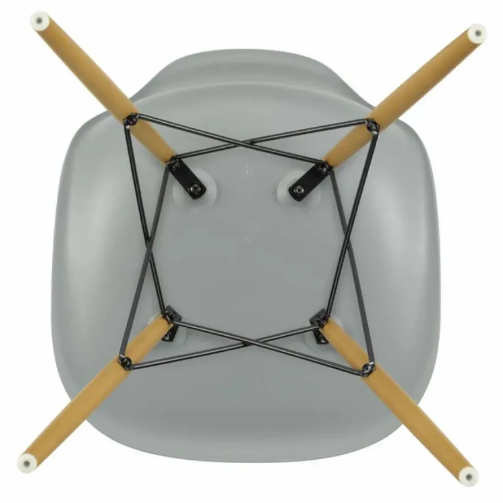 Chaise DSW plastic - piètement érable - Charles & Ray Eames | Gris clair