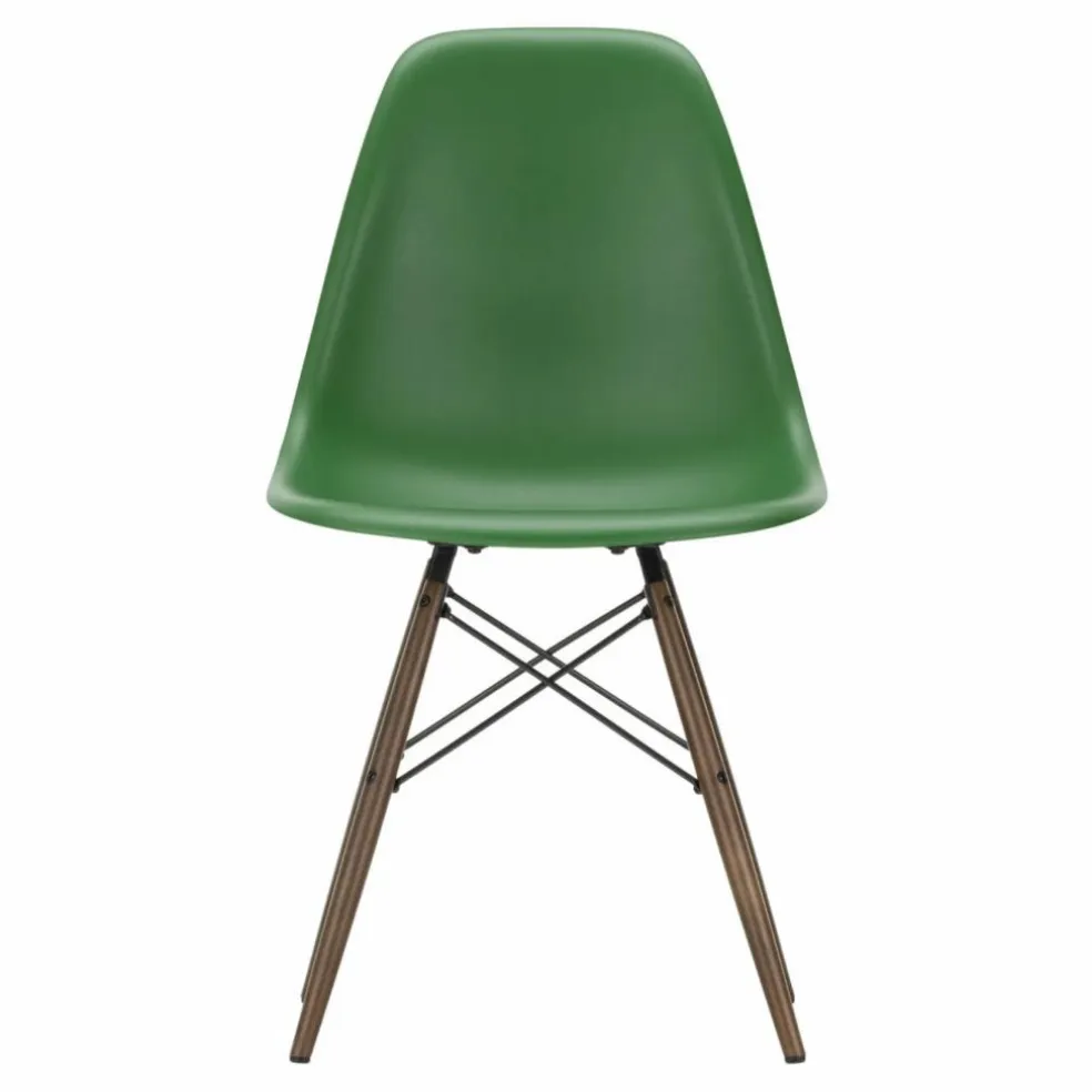 Chaise DSW plastic - piètement érable - Charles & Ray Eames | Vert émeraude