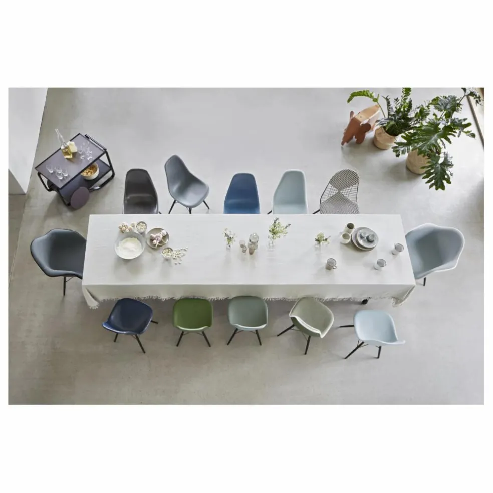 Chaise DSW plastic - piètement érable - Charles & Ray Eames | Gris bleuté
