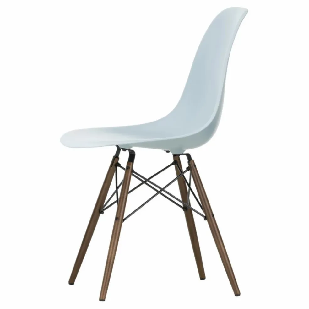 Chaise DSW plastic - piètement érable - Charles & Ray Eames | Gris bleuté
